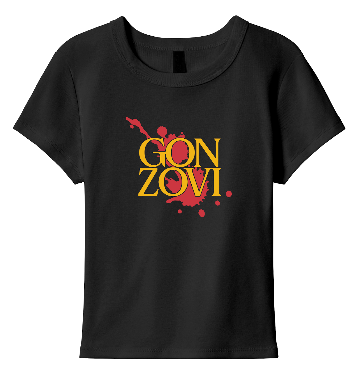 Gon Zovi Logo Baby Tee - Black Micro Rib "Women's Fit"